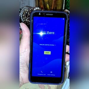 Motorola Smartphone with Vibrant Blue Case